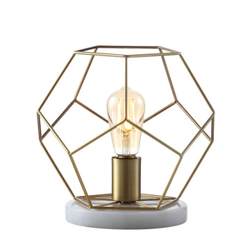 James 10" Metal/Marble LED Table Lamp - JONATHAN Y